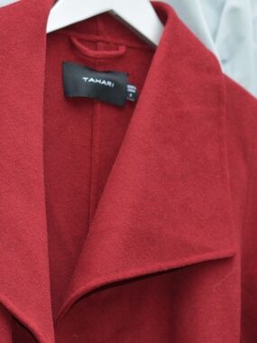TAHARI Red Wool Coat S NWT
